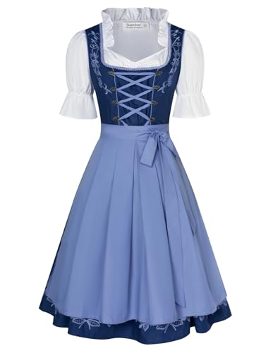JASAMBAC Women German Dirndl Dress Costumes 3 Pieces...