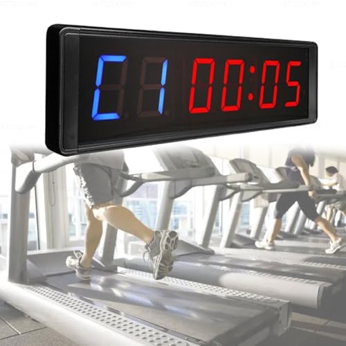 Temporizador De Intervalos LED De 4 Pulgadas, Reloj De Cuenta Regresiva/Temporizador Digital hacia Arriba, Reloj De 12/24 Horas, Cronómetro LED De Pared con Control Remoto