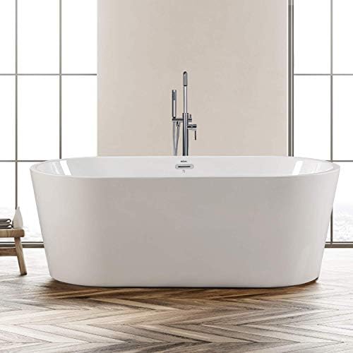 FerdY Luzon 67" Acrylic Freestanding Bathtub, Ergonomic Lightweig...