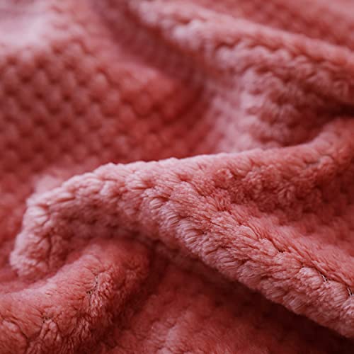 Sochow Waffle Sherpa Fleece Throw Blanket, Super Soft Fuzzy Warm, Lightweight Fluffy Reversible Plush Blanket For Bed Sofa Couch, 60 X 80 Inches Coral Pink #TOP2