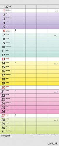 Familienplaner Farbenspiel 2019: 4 Spalten