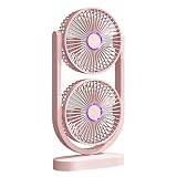 Generico Table Top Cooling Fan - Triple Speed Ventilator, Personal Breeze Machine, Cordless Bedroom Propeller, Dormitory Air | Compact Twin Motor Refreshing Device For Tent Residents & Beach Goers