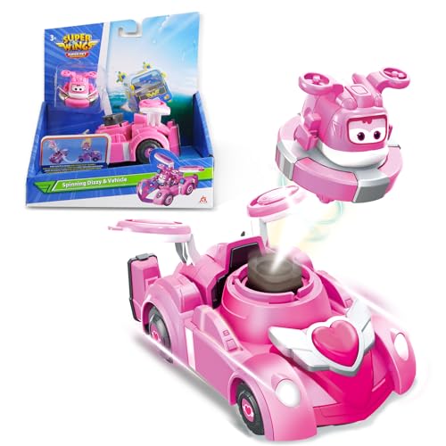 Super Wings Race Car Toys, 5 in Dizzy Spinning Tops and Race Car Toys for Kids, 2-in-1 Mode Vehicle Toys Cars for 3 4 5 6 7 8 Year Old Boys