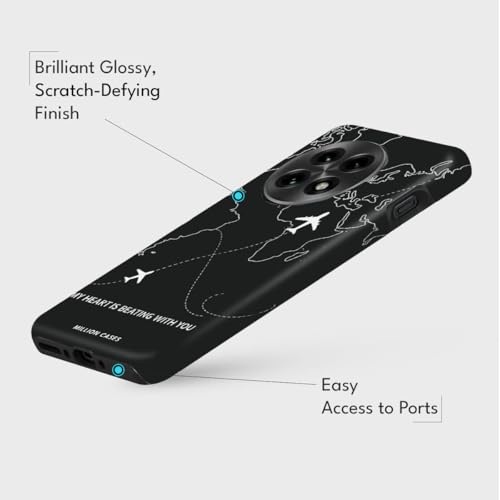 Image of MILLION CASES Back Cover Case for OnePlus 12 Scratch Resistant Anti-Slip Polycarbonate Shockproof Protective Durable Connected Skies Crystal Case for Men & Boys(Midnight Black)