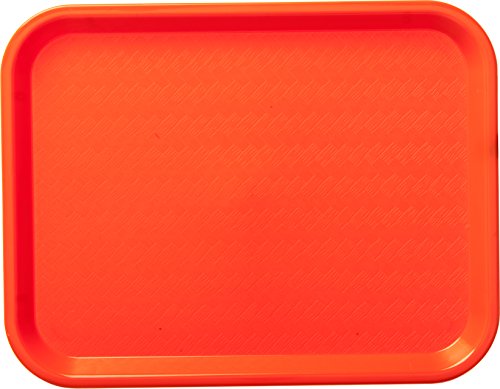 Carlisle Foodservice Products Ct101424 Cafe Standard Plastic Cafeteria/Fast Food Tray, Nsf Certified, Bpa Free, 14" Length X 10" Width, Orange (Pack Of 24) #TOP1