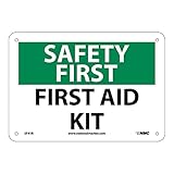 National Marker SF41A Panneau « Safety First Aid Kit » en aluminium, 17,8 x 25,4 cm, 101,6 cm