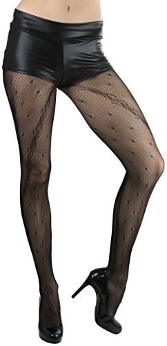 Image of ToBeInStyle Women's Elegant Floral Lace Inspired Spandex Net Full Length Tights