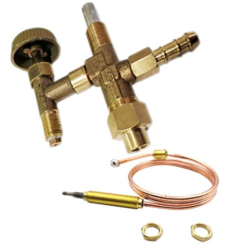 METER STAR Piezas de repuesto para calentadores de gas propano, válvula Conctrol de presión, válvula de control de seguridad de fallo de llama y tuerca de extremo M8 x 1 de 0,6 metros de longitud, kit