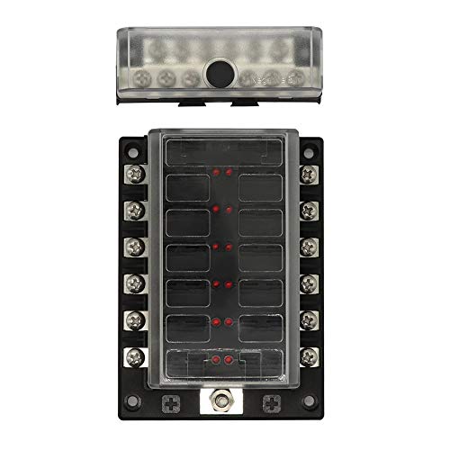 RuleaxAsi Porta-fusíveis de 12 vias para caixa de fusíveis terminal de porca de parafuso de 12 vias