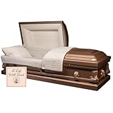 RestInPower Steel Butler Satin Casket - Enduring Elegance in Premium Steel with Complete Comfort Bedding (Coppertone)