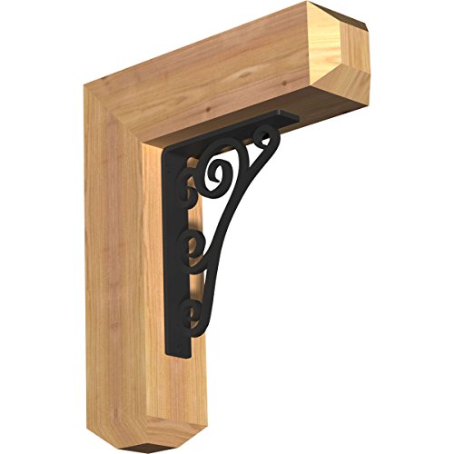 3 1/2"W x 15 1/2"D x 18"H Tristan Craftsman Ironcrest Smooth Bracket, Western Red Cedar (1 1/2"W x 7 1/2"D x 10"H Iron Bracket)