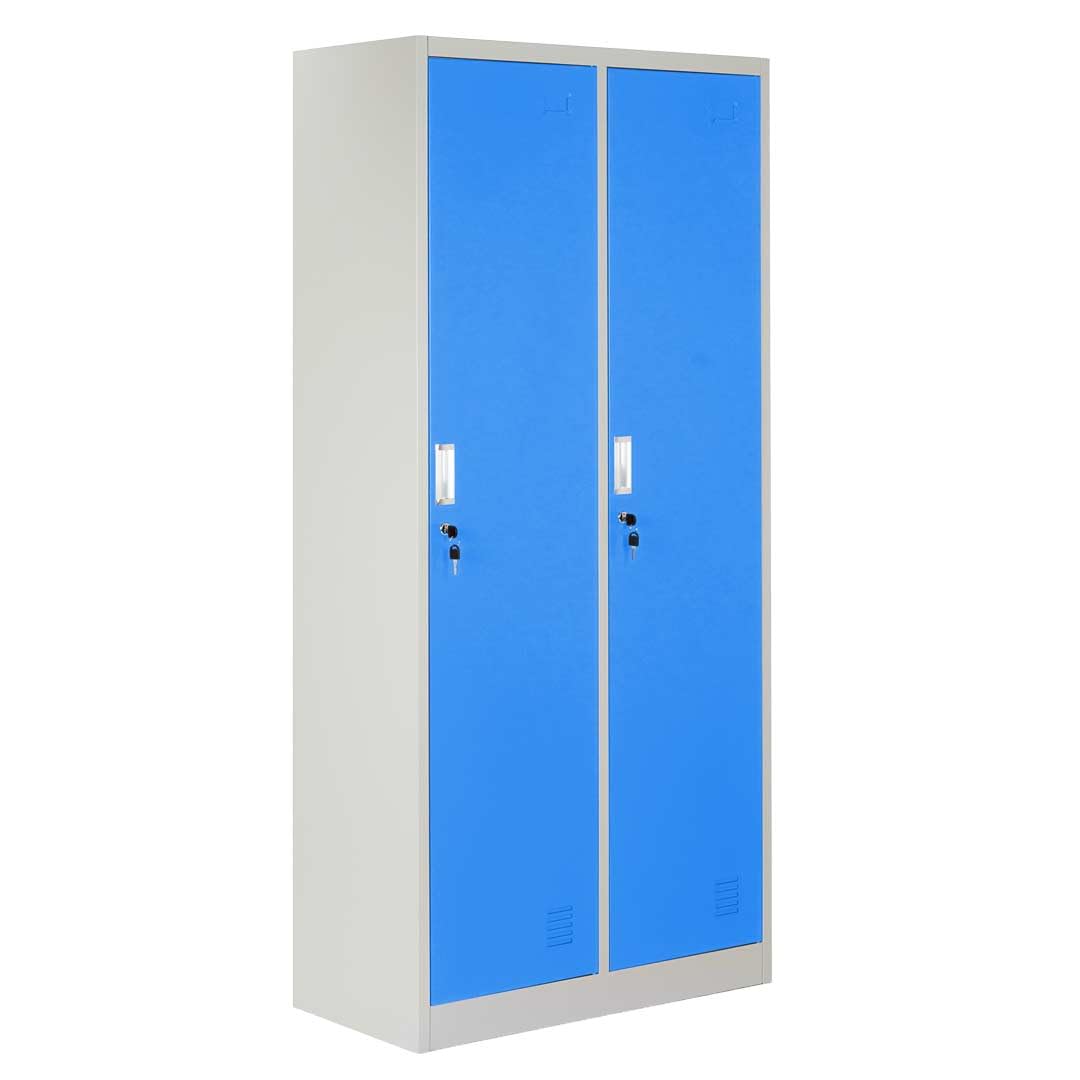 Danieli | Armadietto Spogliatoio a 2 ante in metallo per palestra, scuola, ufficio. Armadietto con ante color blu