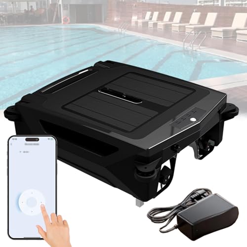Limpiador de piscinas robótico con energía solar con control de aplicación, desnatador automático inalámbrico para todas las piscinas