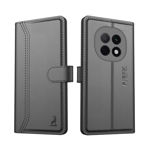 Image of AIBEX Compatible for Oppo F29 Pro 5G Flip Cover Leather Finish with Magnatic Closure | Inside TPU with Card Pockets | Wallet Stand | Complete Protection Flip Case -Black