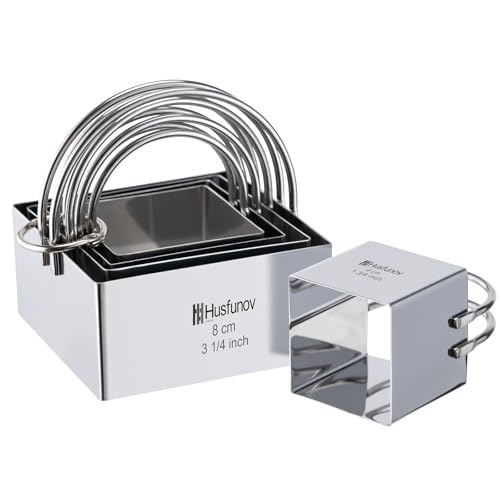 5-Piece Square Cookie Cutters with Handle