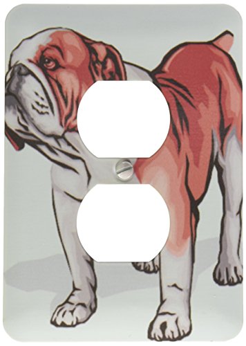 Funda decorativa para enchufe de bulldog inglés con acabado mate resistente 3dRose 2
