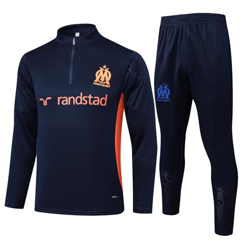 Conjunto de fútbol de Marsella S/M/L/XL, ropa deportiva, azul marino, L