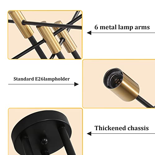 DELIPOP Sputnik Light Fixture - Mid-Century Modern Ceiling Elegance - Image 4