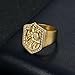 King Arthur Knight Ring Shield-Shaped Titanium Steel Amulet, Gold & Silver Round Table Knight Chivalry Spirit Medieval Protection Jewelry