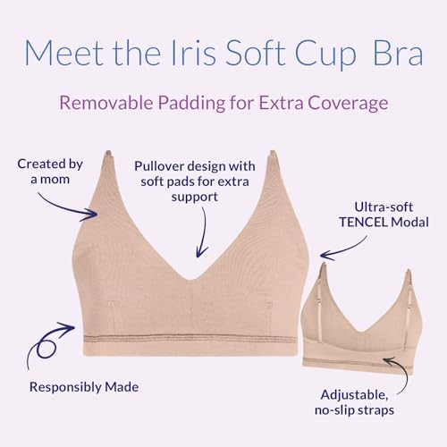 Bleuet Iris Soft Cup Bra – Wireless First Bra for Teens & Tweens | Removable Pads, Adjustable Straps, V-Neck Pullover2