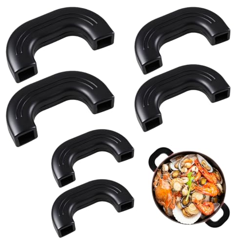 3 Pares Agarraderas de Silicona para Ollas, Asas Silicona para Ollas Universal, Mango Silicone Resistente al Calor, Funda de Mango de Olla de Silicone para Sartenes, Woks, Cacerolas, Cacerolas