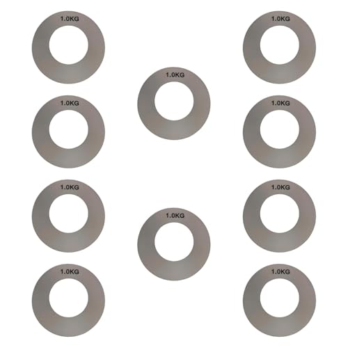 Yiju 10 Pieces Fractional Micro Weight Plate Stickers Barbell Plate Stickers Inner Diameter 40 mm Weight Identification Labels, 1.0 Kg
