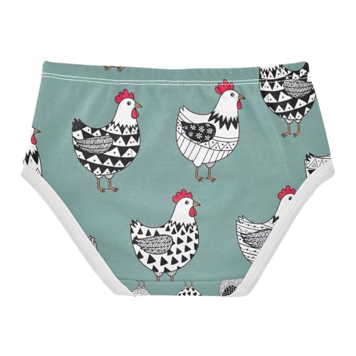 Chickens Black White Toddler Girls Underwear, Girls Cotton Underwear, 2T–8 Years2