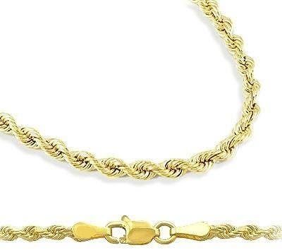 14k New Solid Yellow Gold Rope Chain Necklace 1.9mm 22"