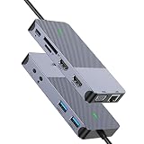 ➤【Amplia compatibilidad】: la estación de acoplamiento universal funciona con la mayoría de los dispositivos USB 3.0, como ChromeBook, Dell XPS 13/15, Lenovo Yoga, ASUS ZenBook, Samsung Galaxy S9/S9+.