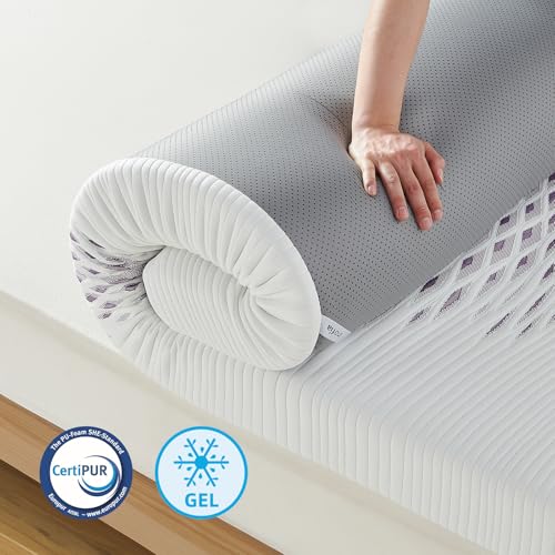 Inofia Gel Memory Foam Mattress Topper Double, 10CM Gelex Bed Topper With Washable Cover, Pressure Relief | Sleep Cooler, 2 Layer Foam For Rest Easy, 100-Night Home Trail (135X190) - 9