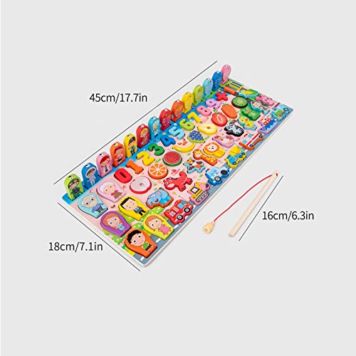 Homesen Número de madeira quebra-cabeça forma classificador jogo de contagem e correspondência de pe