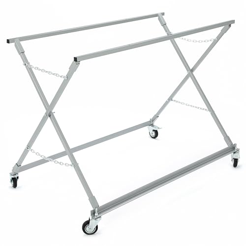 ALMULOO Universal Pickup Truck Bed Dolly 1000 lbs Foldable Auto Body Truck Bed Cart Transporter Hoist Paint Standsw/ 4 Locking Casters, Adjustable Removable Space-Saving Auto Shops & Storage Large