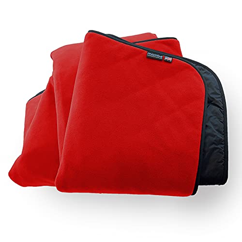 Mambe Super Extreme Weather Outdoor Blanket - Red - 100% Waterproof & Windproof - Insulated Polarfleece Blanket for Activities Like Cold Weather Camping & Winter Sports, Machine Washable