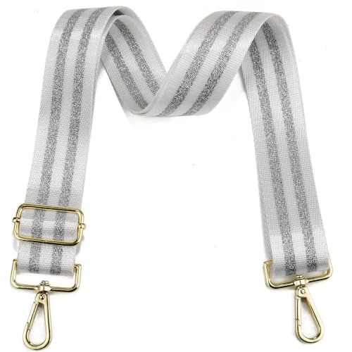 Image of LVYOUME Purse Strap Silver Hardware Wide Bag Straps Replacement Crossbody Adjustable Shoulder Strap for Purses