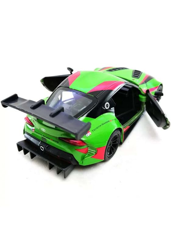 Image of Exquisite 1:36 GR Supra Racing Edition Die-Cast Model Car Toy for Kids - Stunning Metallic Design, Openable Doors, and Pull-Back Action - Perfect Collectible or Gift Racing Green