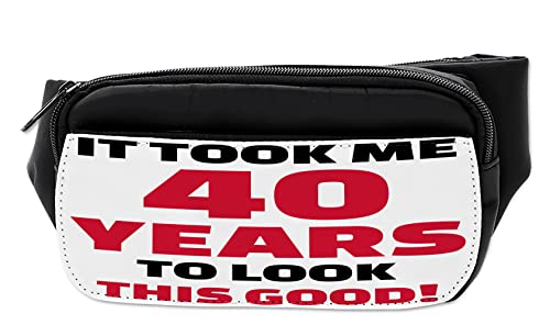 Ambesonne 40th Birthday Bumbag, 40 Looking, Fanny Pack Hip Waist Bag