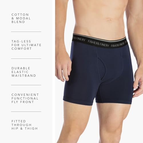 Fishers Finery Athletic Fit Modal Boxer Briefs Moisture Wicking Microfiber Underwear Multipack4
