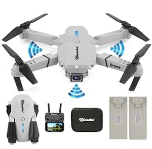 Blessbe BB172 Drone 2 Batteries 3 sides obstacle Avoidance Dual Camera WI-FI Quadcopter with Gesture Selfie Camera 1800 mAh Battery - 360 Flip Headless Mode Remote control Toy Quadcopter (Light Grey)