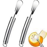 2 Pieces Stainless Steel Orange Peeler Cutter Stainless Steel Orange Citrus Peelers with Curved...