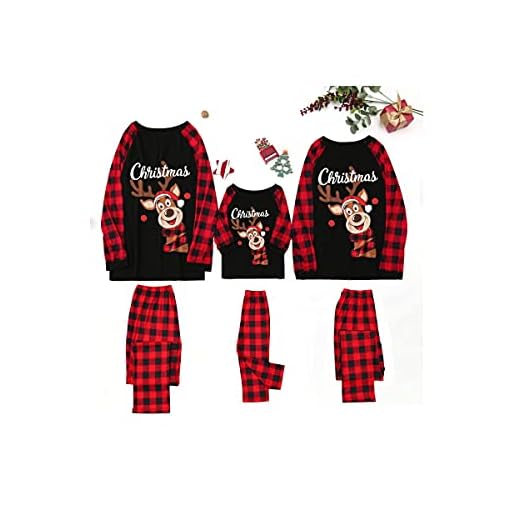 Fossen MuRope Pijama Familiar a Juego Pijamas Mujer Niña Niño Bebe Invierno - Pijama Navidad Familia Baratos Hombre Entero Reno