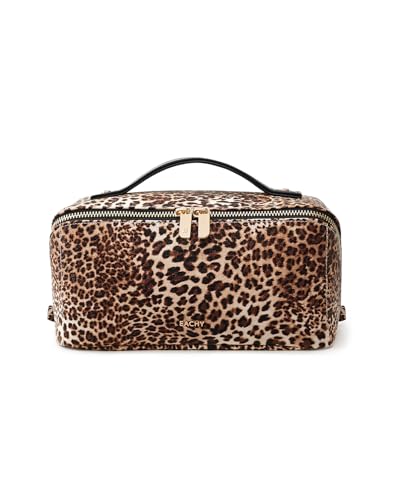 Image of EACHY Travel Makeup Bag, Large Capacity Cosmetic Bag for Women, Waterproof PU Leather, Flat Open Portable Toiletry Bag for Skincare, Brushes & Travel Essentials