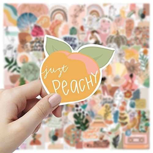 Boho Sticker | 100PCS | Aesthetic Cute Bohemian Stickers Packs for Water Bottles Scrapbooking Journaling Junk Skateboard, Vinyl Waterproof Minimalist Abstract Line Art Decor for Teens Girls Adults