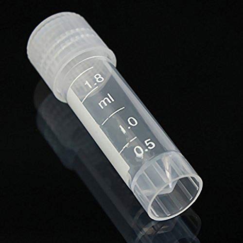 Cynken 20Pcs 2Ml Graduated Plastic Cryovial Cryogenic Vial Tube Self Standing With Cap #TOP4