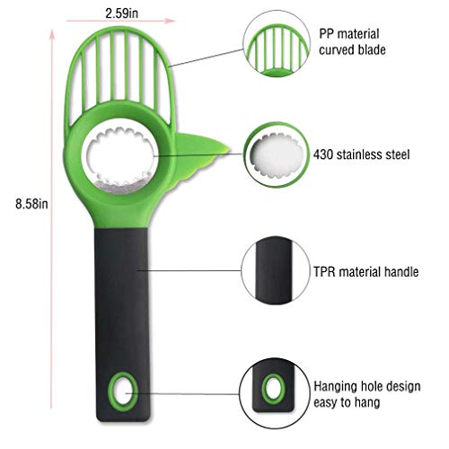 3 In 1 Avocado Slicer | Avocado Cutter Tool | Avocado Slicer Seed Remover | Multifunctional Avocado Peeler With Grip Handle And Avocado Keeper Suitable For Fruit | 1 Beer Bottle Opener #TOP1