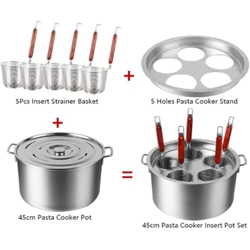 Pastakocher-Set mit Siebeinsatz, Sieb und Trenneinsatz – perfekt für die Küche zu Hause und im Restaurant, einfache Zubereitung von Mahlzeiten und eine effiziente Lösung zum Kochen von Pasta