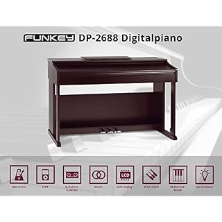 FunKey DP-2688A BM piano numérique brun mat - Les Beatles, Paul McCartney, John Lennon, RIngo Starr, George Harrison FunKey DP-2688A BM piano numérique brun mat – Image 3