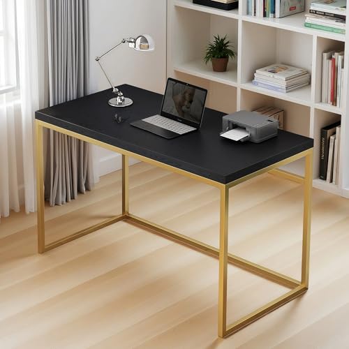 CENSI 47 Black Oak & Gold Writing PC Computer Desk/Laptop Table