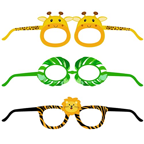 Konsait-24Pcs-Safari-Jungle-Animal-Birthday-Sunglasses-Party-Favors-Paper-Glasses-Animals-Photo-Booth-Props-for-Forest-Costume-Accessories-Woodland-Farmhouse-Cospaly-Baby-Shower-Party-Supplies Konsait 24Pcs Safari Jungle Animal Birthday Sunglasses Party Favors Paper Glasses Animals Photo Booth Props for Forest Costume Accessories Woodland Farmhouse Cospaly Baby Shower Party Supplies