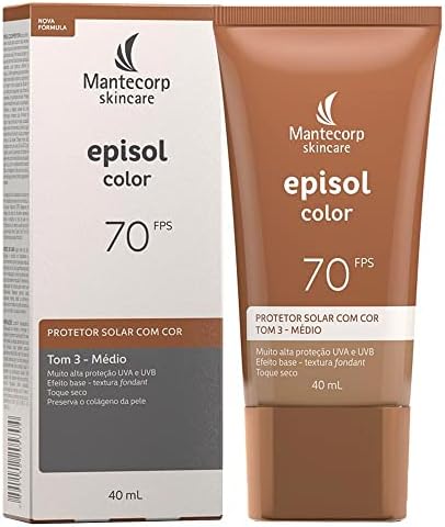 MANTECORP - Protetor Solar Facial Episol Color FPS 70 - Efeito Ba...