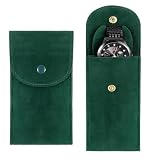Jxiwfvl 2 PCS Watch Travel Pouch Green, Portable Velvet Watch Pouch for Men and Women, Luxury Velvet Lining Watches Travel Case
